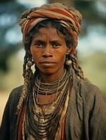 velho colori fotografia do uma brasileiro mulher a partir de a cedo 1900 ai generativo foto