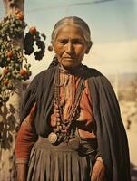 velho colori fotografia do uma mexicano mulher a partir de a cedo 1900 ai generativo foto