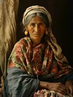 velho colori fotografia do uma mexicano mulher a partir de a cedo 1900 ai generativo foto