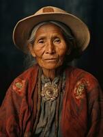 velho colori fotografia do uma mexicano mulher a partir de a cedo 1900 ai generativo foto