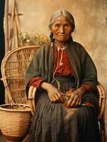 velho colori fotografia do uma mexicano mulher a partir de a cedo 1900 ai generativo foto