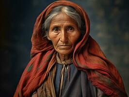 velho colori fotografia do uma mexicano mulher a partir de a cedo 1900 ai generativo foto