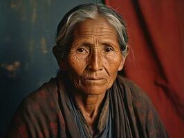 velho colori fotografia do uma mexicano mulher a partir de a cedo 1900 ai generativo foto