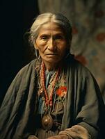 velho colori fotografia do uma mexicano mulher a partir de a cedo 1900 ai generativo foto