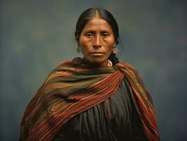 velho colori fotografia do uma mexicano mulher a partir de a cedo 1900 ai generativo foto