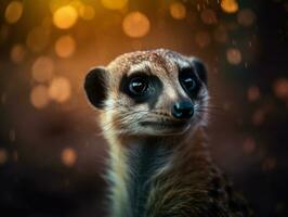 meerkat retrato criada com generativo ai tecnologia foto
