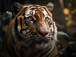 tigre retrato criada com generativo ai tecnologia foto