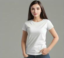 mulheres em branco t camisa brincar ai gerar foto