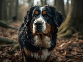 Bernese montanha cachorro criada com generativo ai tecnologia foto