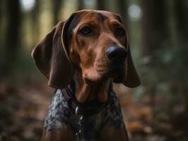 americano Inglês coonhound cachorro criada com generativo ai tecnologia foto