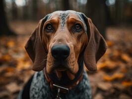 americano Inglês coonhound cachorro criada com generativo ai tecnologia foto