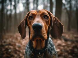 americano Inglês coonhound cachorro criada com generativo ai tecnologia foto