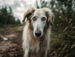 borzoi cachorro criada com generativo ai tecnologia foto