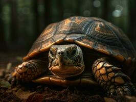tartaruga retrato criada com generativo ai tecnologia foto