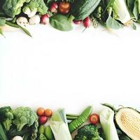 vibrante Projeto com fresco e nutricional legumes ai generativo foto