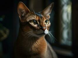 abissínio gato retrato fechar acima criada com generativo ai tecnologia foto