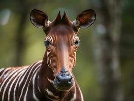 okapi retrato criada com generativo ai tecnologia foto