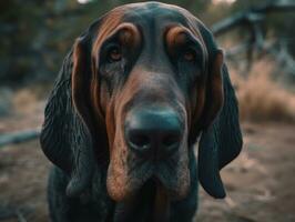 Preto cão de caça cachorro criada com generativo ai tecnologia foto