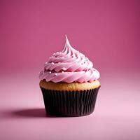 isolado Bolinho em Rosa fundo estúdio tiro ai gerado foto