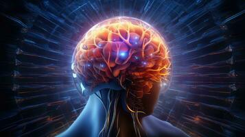 inteligência neuroprocessador humano cérebro ai gerado foto