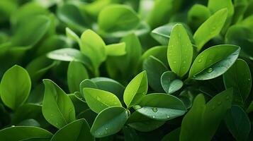 íntimo foco verde folhas fechar acima - gerado ai fotografia foto