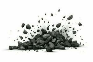 Preto carvão queda pedras. gerar ai foto
