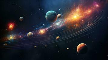 planetas dentro nosso solar sistema com vibrante cores foto