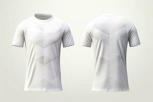 brincar Esportes futebol equipe uniformes branco camisa, generativo ai ilustração foto