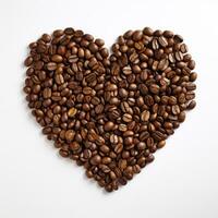 café feijões do coração forma ai gerado foto