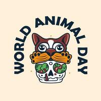 qua, outubro 4, 2023 mundo animal dia Projeto para t camisa. mundo animais selvagens dia, selvagem animal vetor para vestuário, roupas, marcas foto
