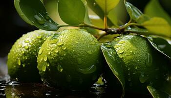 frescor do natureza verde citrino fruta, saudável comendo, orgânico verão gerado de ai foto