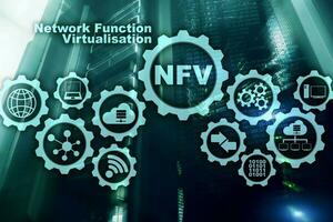 virtualização de função de rede nfv. conceito de máquinas virtuais de tecnologias de arquitetura foto