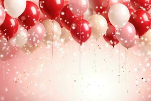 ai gerado celebração, festivo fundo com hélio balões para menina foto