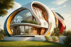 casa dentro na moda futurismo estilo. ai generativo pró foto