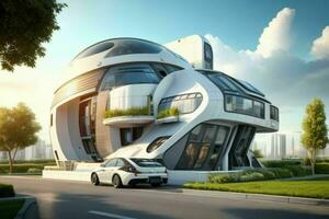 casa dentro na moda futurismo estilo. ai generativo pró foto