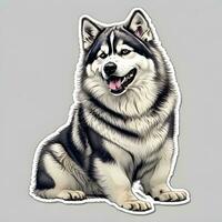 alaskan malamute cachorro adesivo vetor arte ai gerar foto