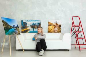casa interior poster ou pintura tela de pintura Projeto modelo foto