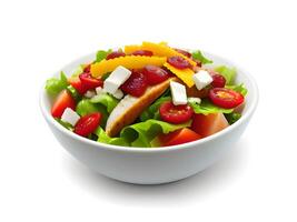 vegetal salada dentro tigela em branco fundo foto