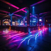 clubes elétrico atmosfera brilha com néon luzes foto