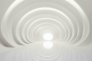 branco túnel com luz às a fim foto