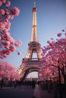 lindo eiffel torre com azul céu foto