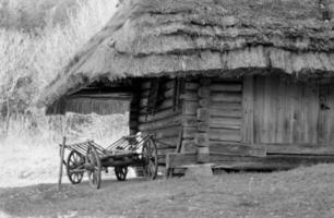 foto no tema da velha cabana de madeira sem janelas
