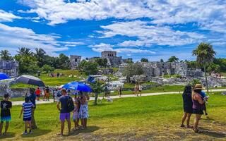 Tulum quintana roo México 2023 antigo Tulum ruínas maia local têmpora pirâmides artefatos panorama México. foto