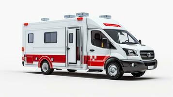 exibindo uma 3d miniatura ambulância. generativo ai foto