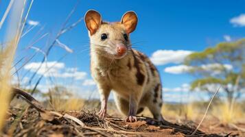 foto do uma quoll debaixo azul céu. generativo ai