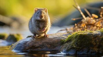 fechar-se foto do uma ratazana olhando dentro seus habitat. generativo ai