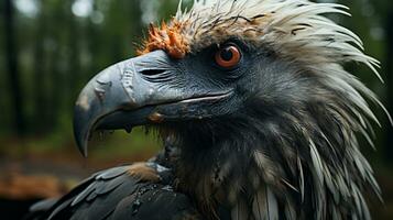 fechar-se foto do uma abutre olhando qualquer direção. generativo ai