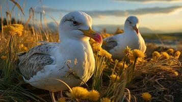 fechar-se foto do uma albatroz olhando qualquer direção. generativo ai