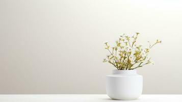 foto do Gypsophila flor dentro Panela isolado em branco fundo. generativo ai