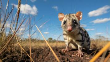 foto do uma quoll debaixo azul céu. generativo ai